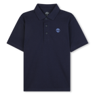 Short-sleeved cotton polo shirt, NAVY, hi-res