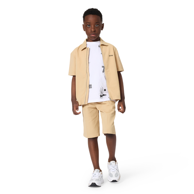 BERMUDA SHORTS IN LIGHTWEIGHT EMBOSSED FABRIC BOSS 
                        BOY