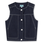 Sleeveless denim jacket, RAW DENIM, hi-res