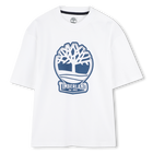 Two-tone T-shirt with logo, WHITE, hi-res