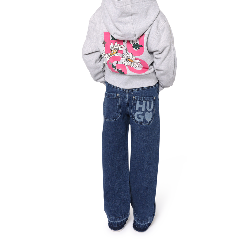 Zip-up sweatshirt with flowers HUGO 
                        GIRL