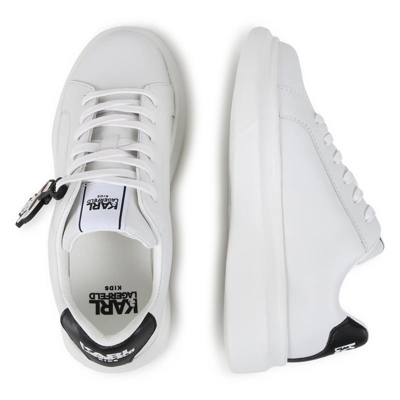 Leather lace-up trainers KARL LAGERFELD KIDS 
                        BOY