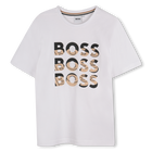 Short-sleeved cotton T-shirt, WHITE, hi-res