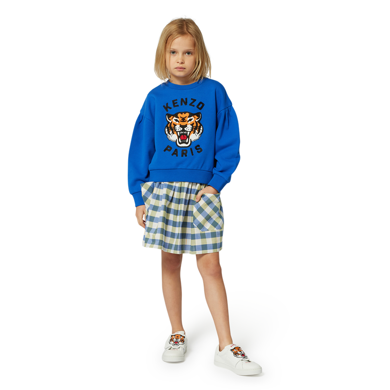 Chequered cotton skirt KENZO KIDS 
                        GIRL
