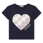 Short-sleeved T-shirt, NAVY, hi-res