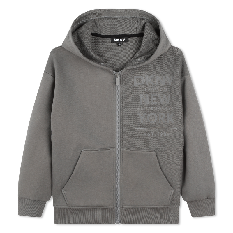 Cotton Jersey Zip-Up Sweatshirt DKNY 
                        BOY