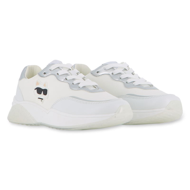 Lace-up trainers with badge KARL LAGERFELD KIDS 
                        GIRL