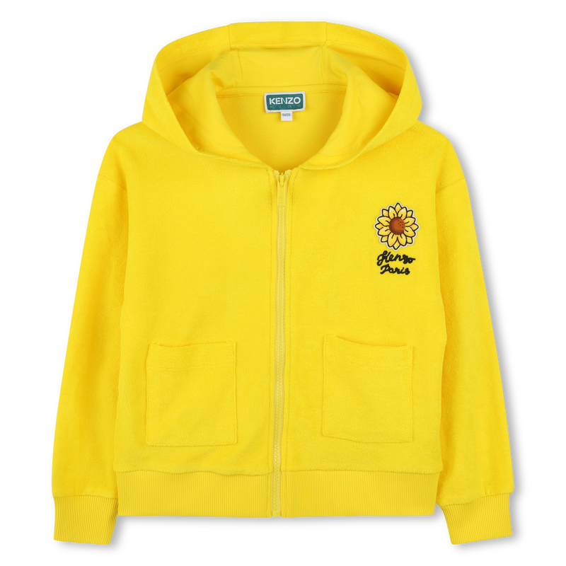 Terry-towelling zip-up jumper KENZO KIDS 
                        GIRL