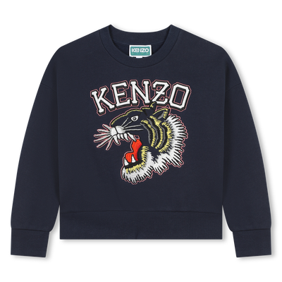 Embroidered cotton sweatshirt KENZO KIDS GIRL