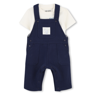 T-SHIRT AND OVERALLS SET KENZO KIDS BOY