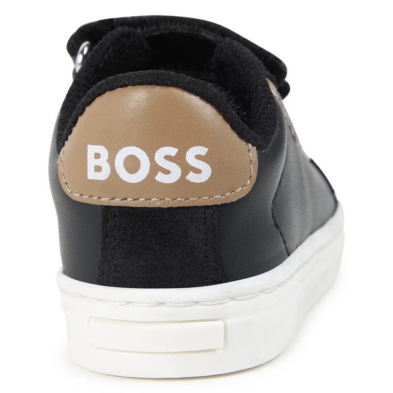 Leather hook-and-loop trainers BOSS 
                        BOY