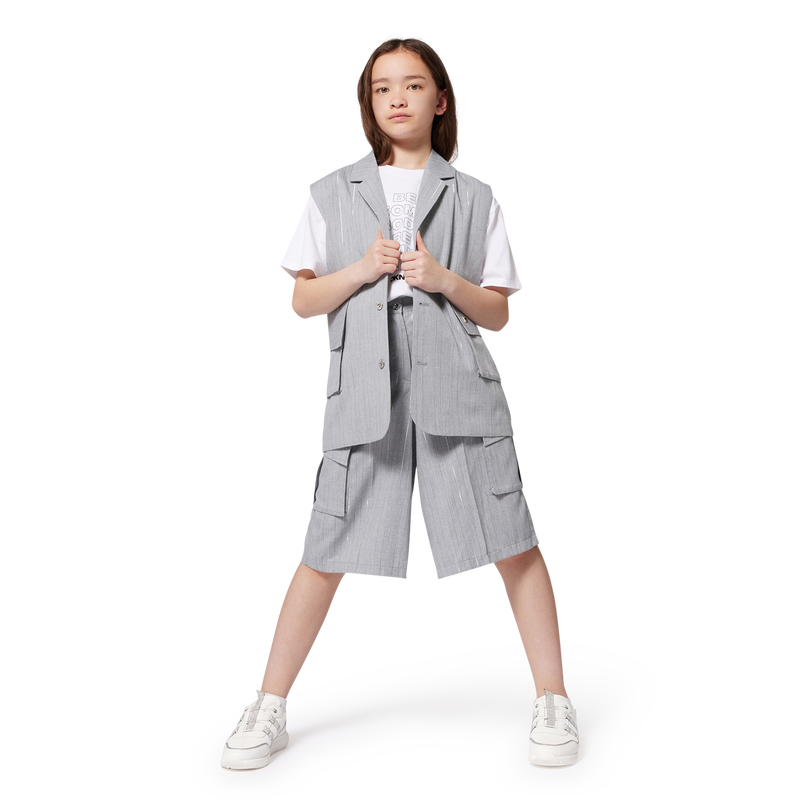 Long shorts with woven stripes DKNY 
                        GIRL