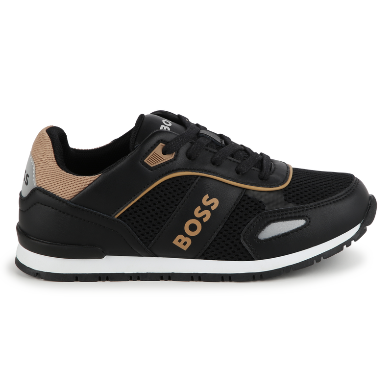 Lace-up leather trainers