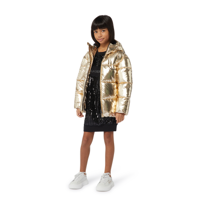 Hooded water-repellent parka KARL LAGERFELD KIDS GIRL