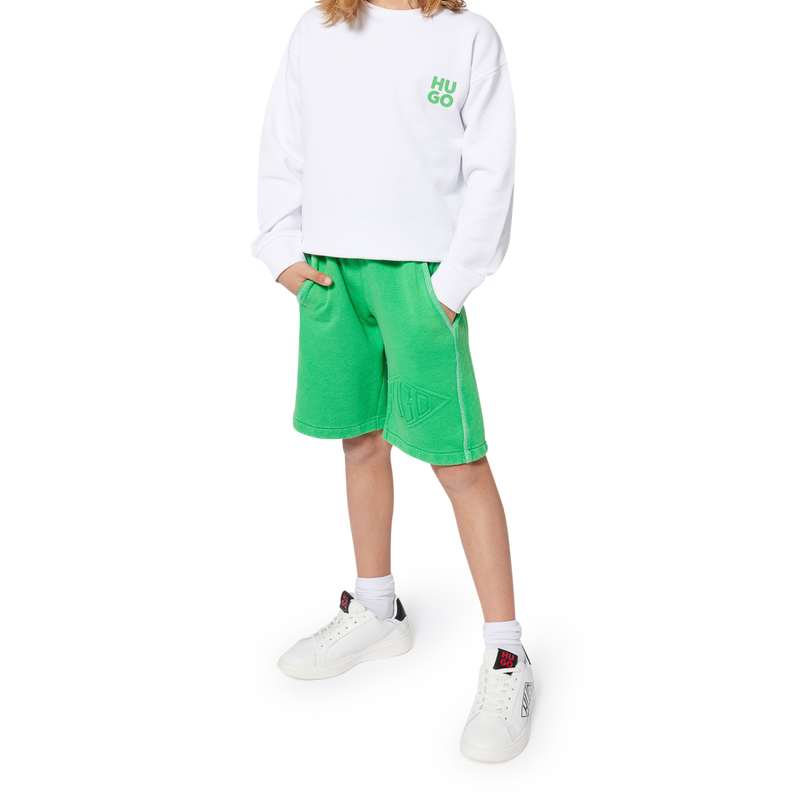 Long fleece running shorts HUGO 
                        BOY
