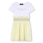 Bi-material short sleeve dress KARL LAGERFELD KIDS 
                    GIRL