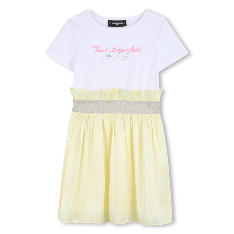 BI-MATERIAL SHORT SLEEVE DRESS KARL LAGERFELD KIDS 
                        GIRL