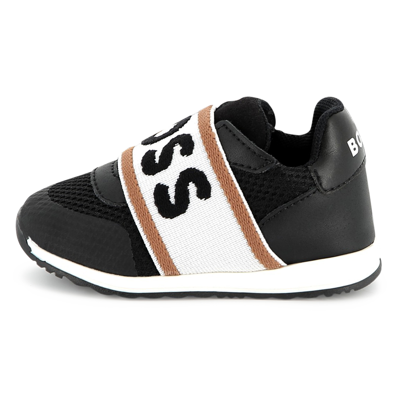 Leather and mesh trainers BOSS 
                        BOY