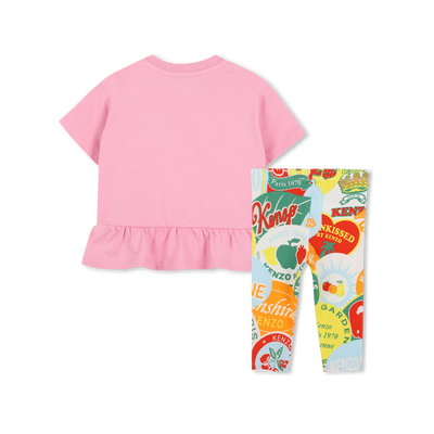Cotton T-shirt and leggings KENZO KIDS GIRL