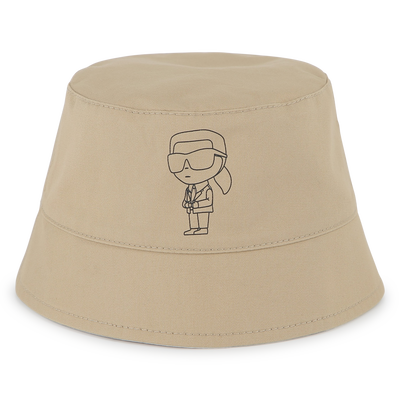Reversible twill bucket hat KARL LAGERFELD KIDS BOY