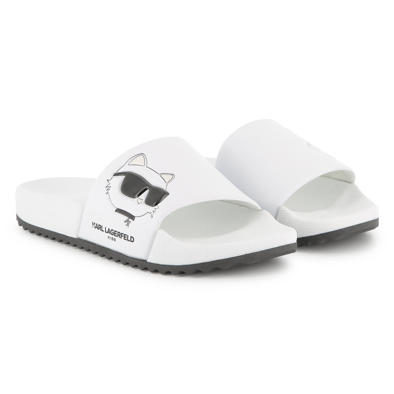 Sliders with raised print KARL LAGERFELD KIDS 
                        GIRL
