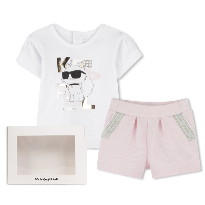 Shorts and T-shirt set KARL LAGERFELD KIDS 
                        GIRL