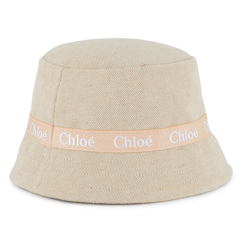 Jute and cotton logo sun hat CHLOE 
                        GIRL