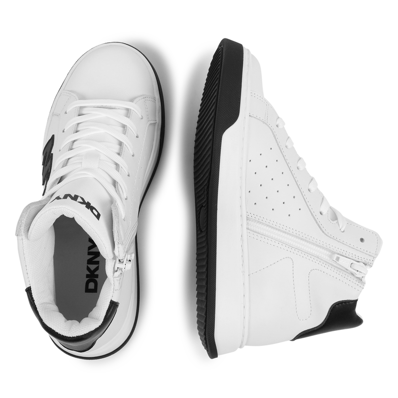 Lace-up leather trainers