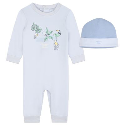 Cotton playsuit and hat KENZO KIDS BOY