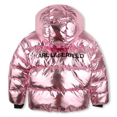 Hooded down jacket KARL LAGERFELD KIDS GIRL