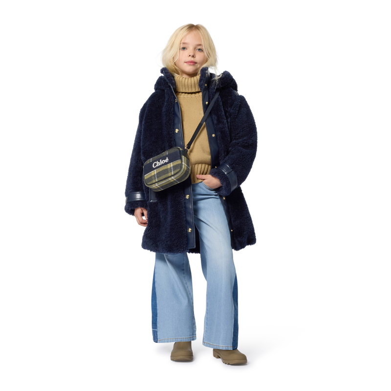 Hooded coat in sheepskin fleece CHLOE 
                        GIRL