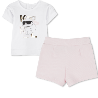 Shorts and T-shirt set KARL LAGERFELD KIDS GIRL