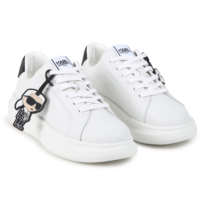 Leather lace-up trainers KARL LAGERFELD KIDS 
                        BOY
