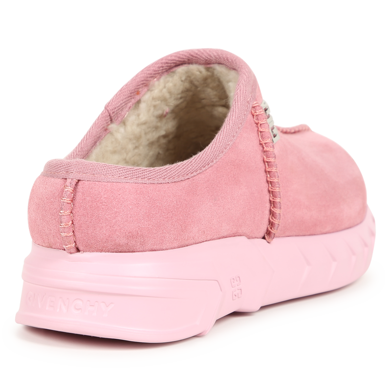 Leather Slippers Infant Givenchy Givenchy Silver Leather Logo Baby