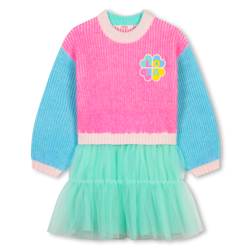 Bi-material dress BILLIEBLUSH 
                        GIRL