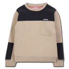 Round neck sweatshirt, BEIGE/BLACK, hi-res