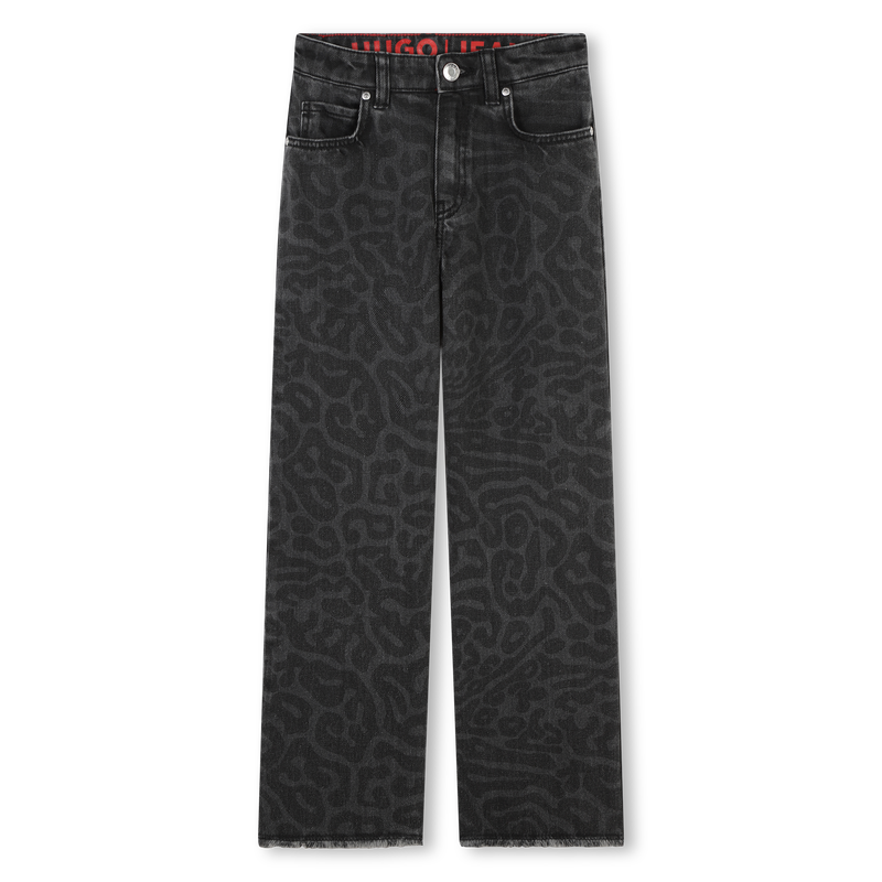 Raw Edge Printed Jeans HUGO 
                        GIRL
