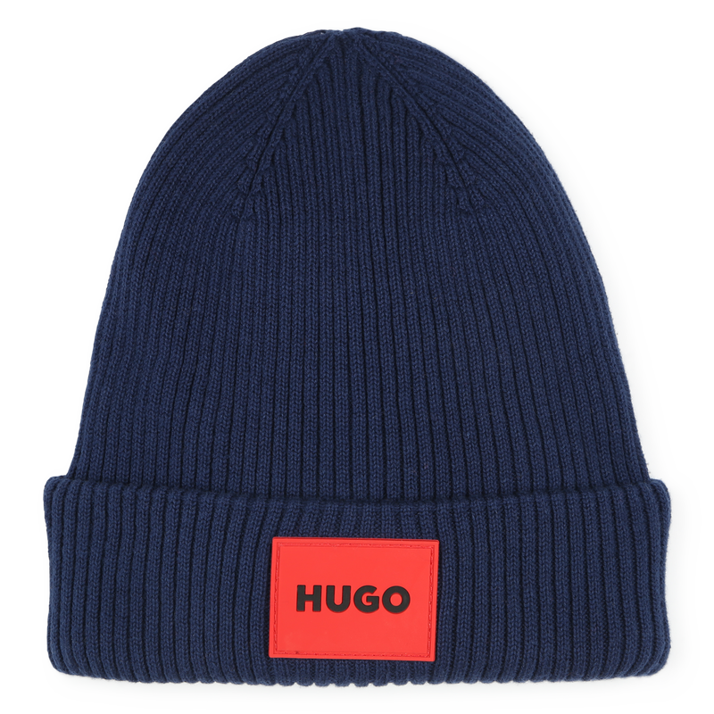 Knitted cotton hat HUGO 
                        UNISEX