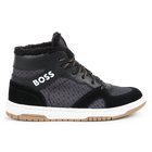 Lace-up trainers with leather BOSS 
                    BOY