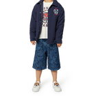 Printed denim Bermuda shorts KENZO KIDS 
                    BOY