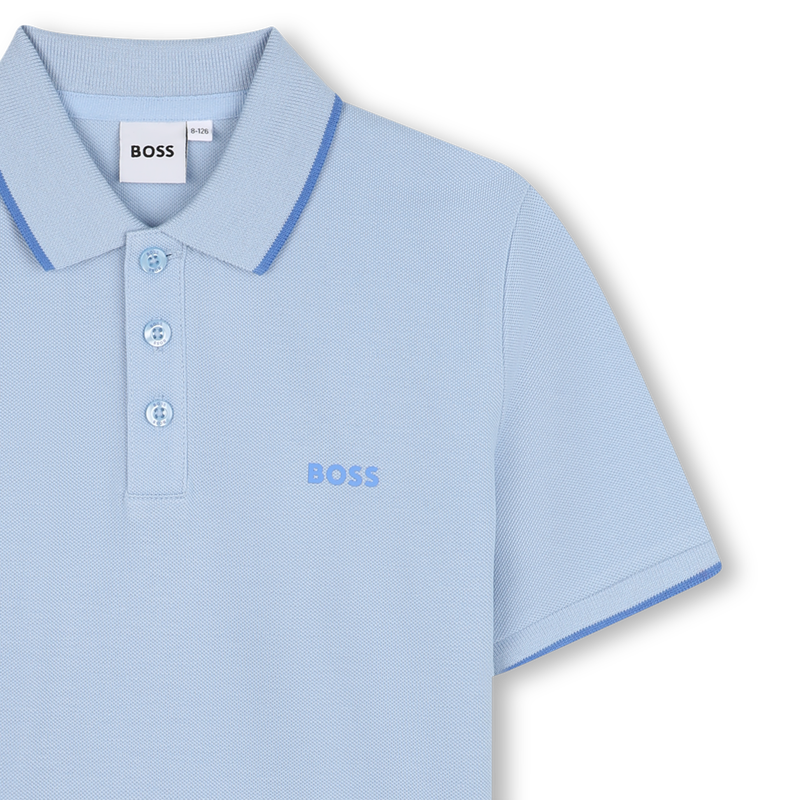 Plain cotton piqu&eacute; polo shirt BOSS 
                        BOY