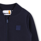 Zip-up cardigan with contrasting sleeves TIMBERLAND 
                    BOY