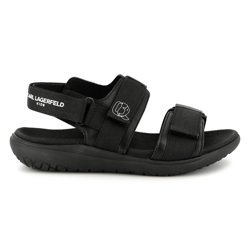 Hook-and-loop leather sandals KARL LAGERFELD KIDS 
                        BOY
