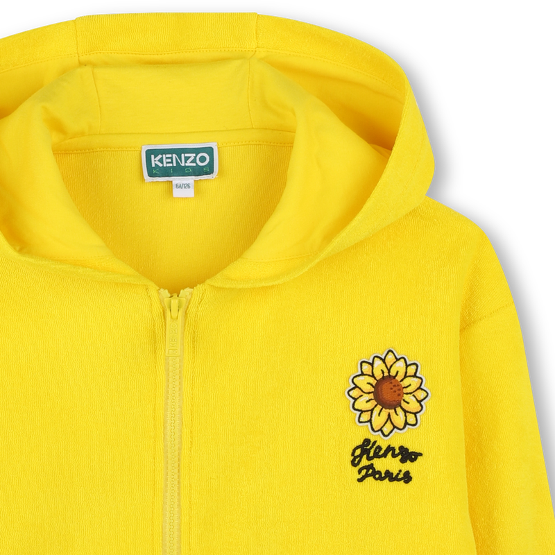 Terry-towelling zip-up jumper KENZO KIDS 
                        GIRL