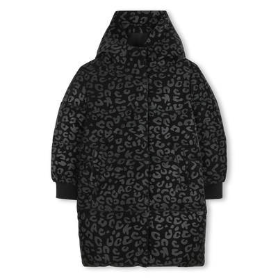 Long hooded down jacket KARL LAGERFELD KIDS GIRL