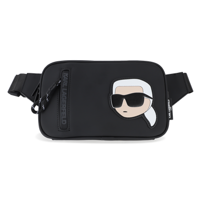 Fanny pack in rubber-effect coated textile KARL LAGERFELD KIDS BOY