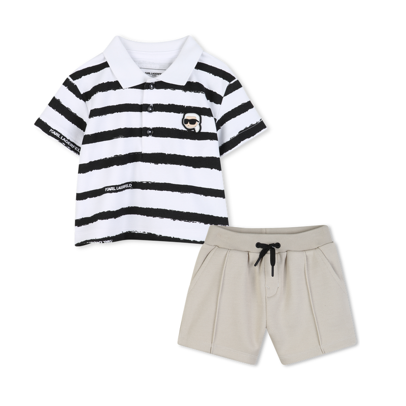 POLO AND SHORTS SET KARL LAGERFELD KIDS 
                        BOY