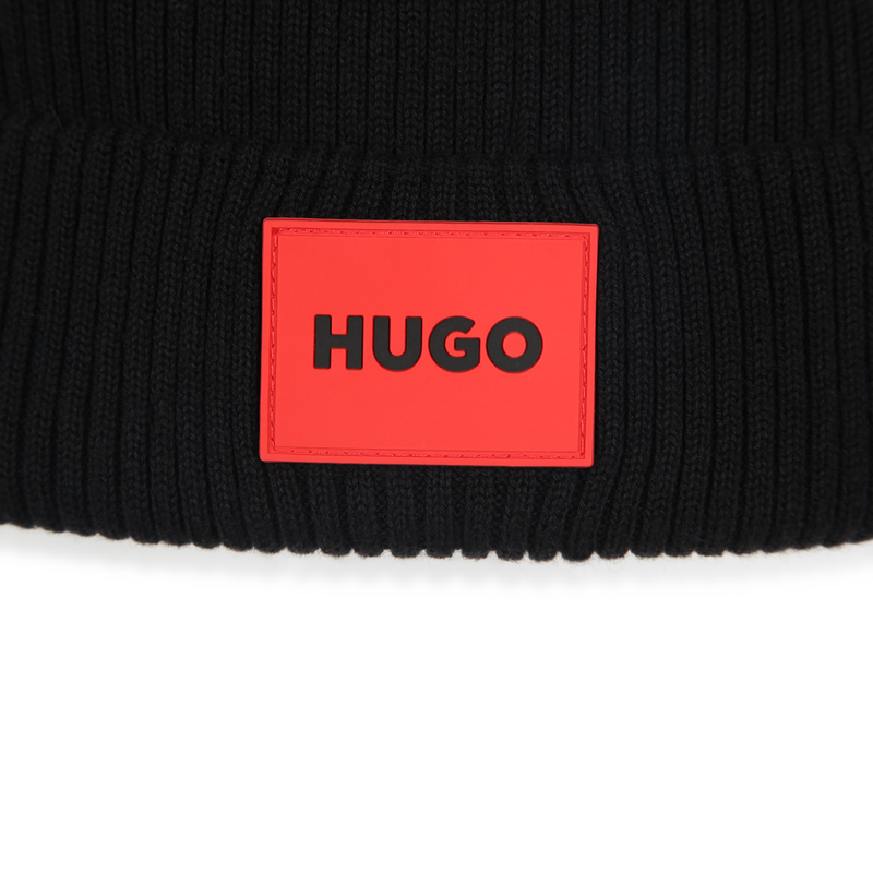 Knitted cotton hat HUGO 
                        UNISEX