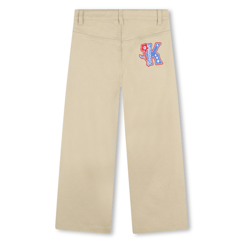 Flared cotton trousers KENZO KIDS 
                        GIRL