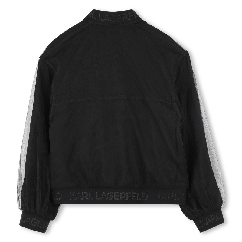 Zipped mesh cardigan KARL LAGERFELD KIDS 
                        GIRL